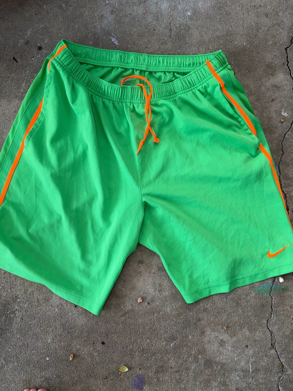 Nike Bright Green and Orange Athletic Shorts